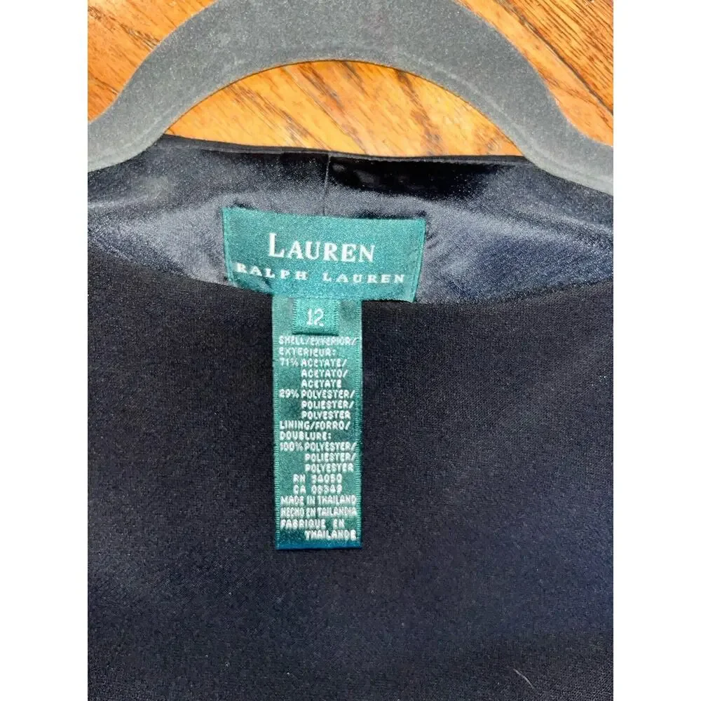 $169 NWT Lauren Ralph Lauren Size 12 Womens Maxi crepe evening Dress Back Slit - Picture 5 of 15